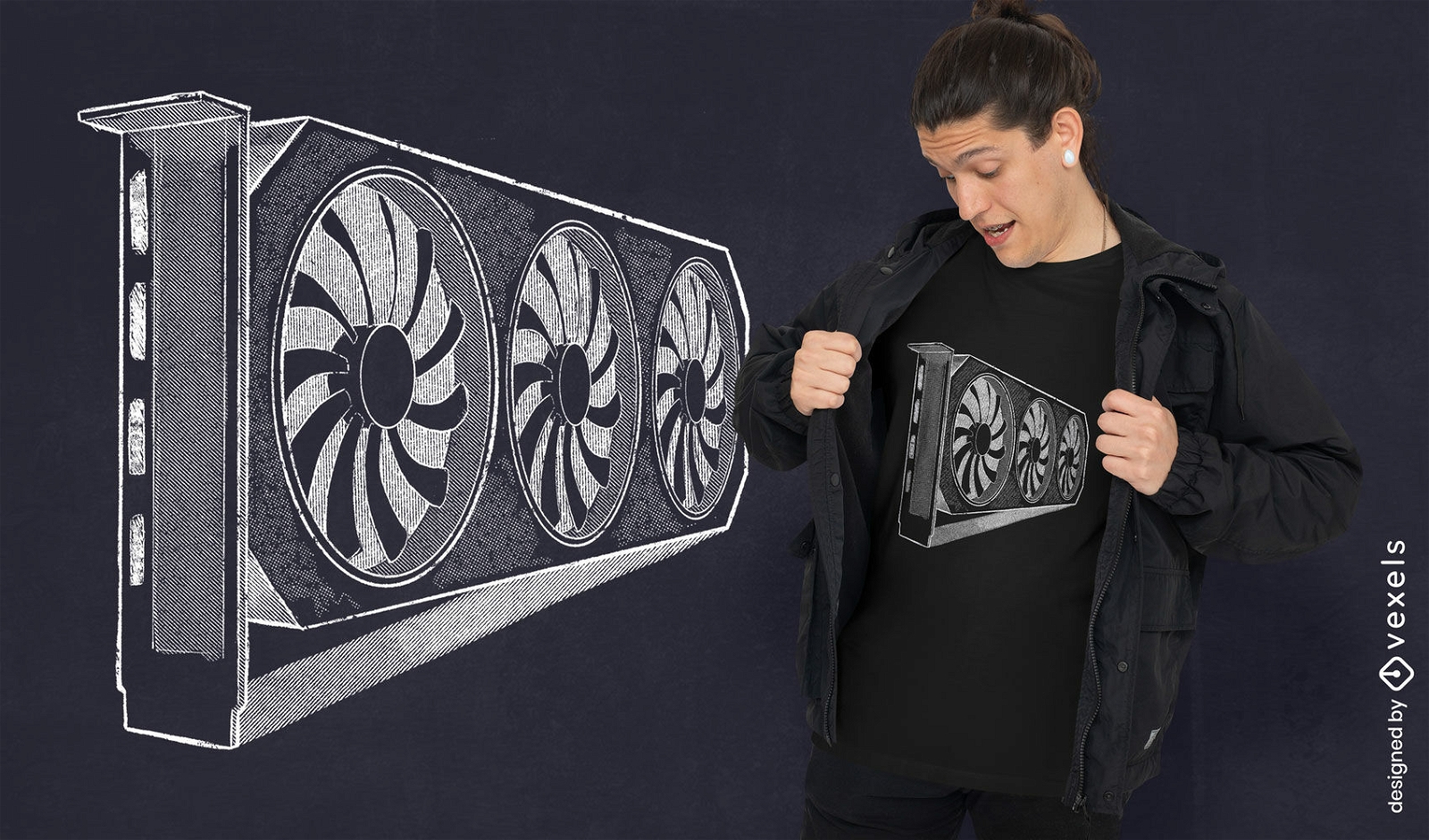 Graphic card with vents t-shirt design