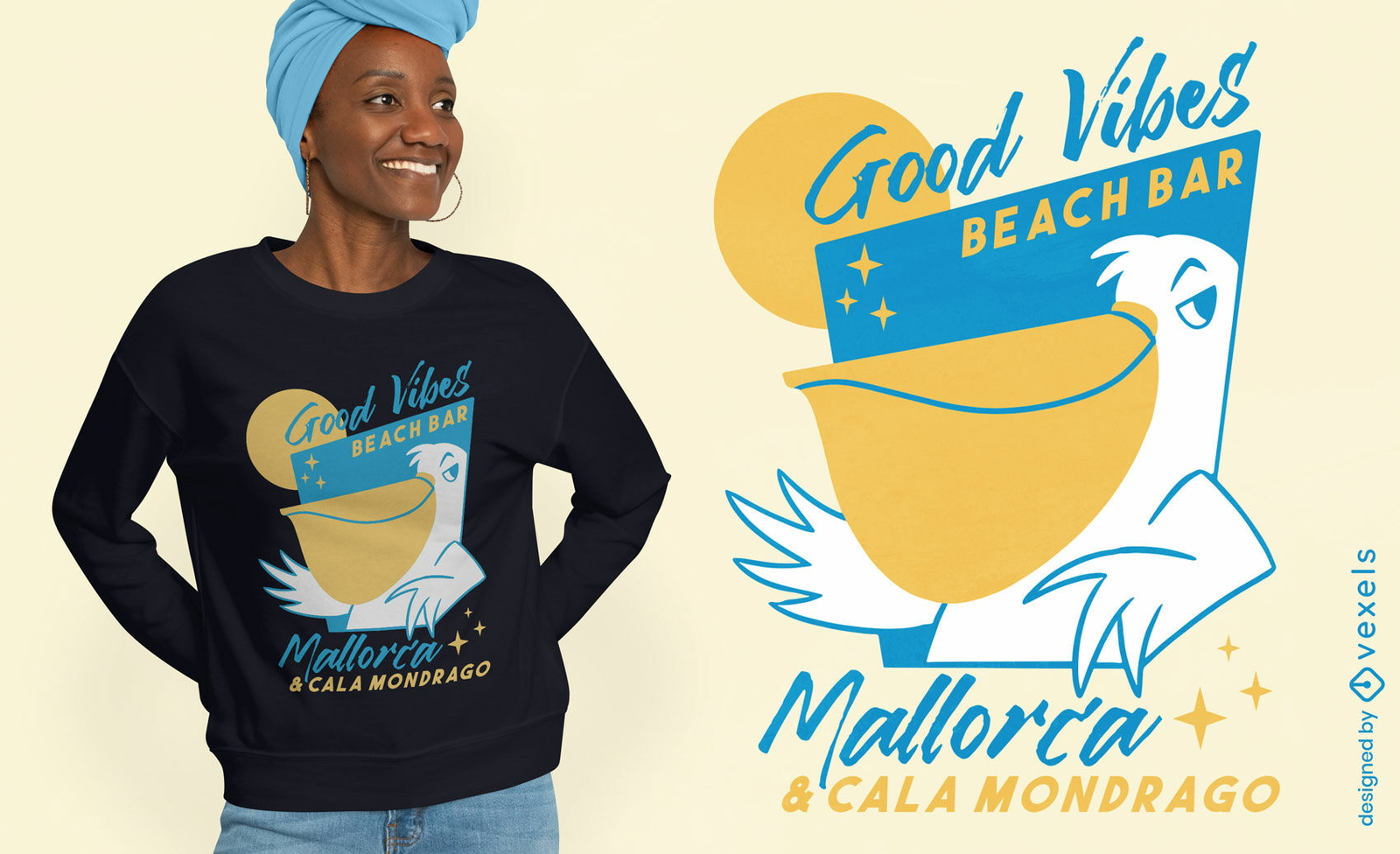 Diseño de camiseta de turismo de mallorca pájaro gaviota