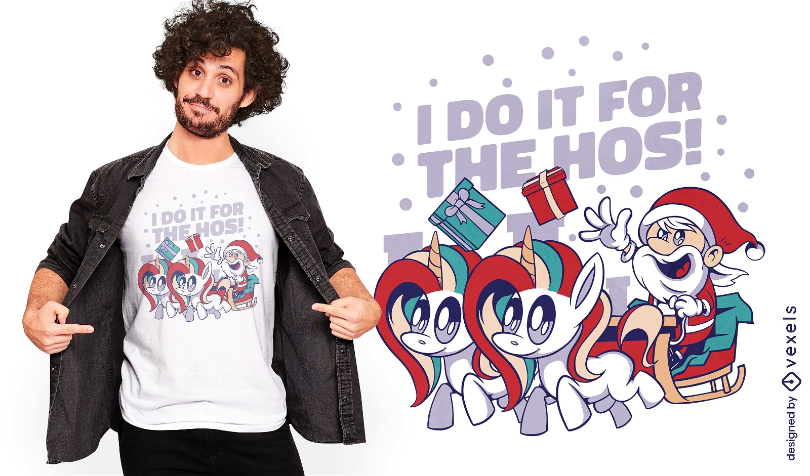 Funny Christmas unicorns quote t-shirt design