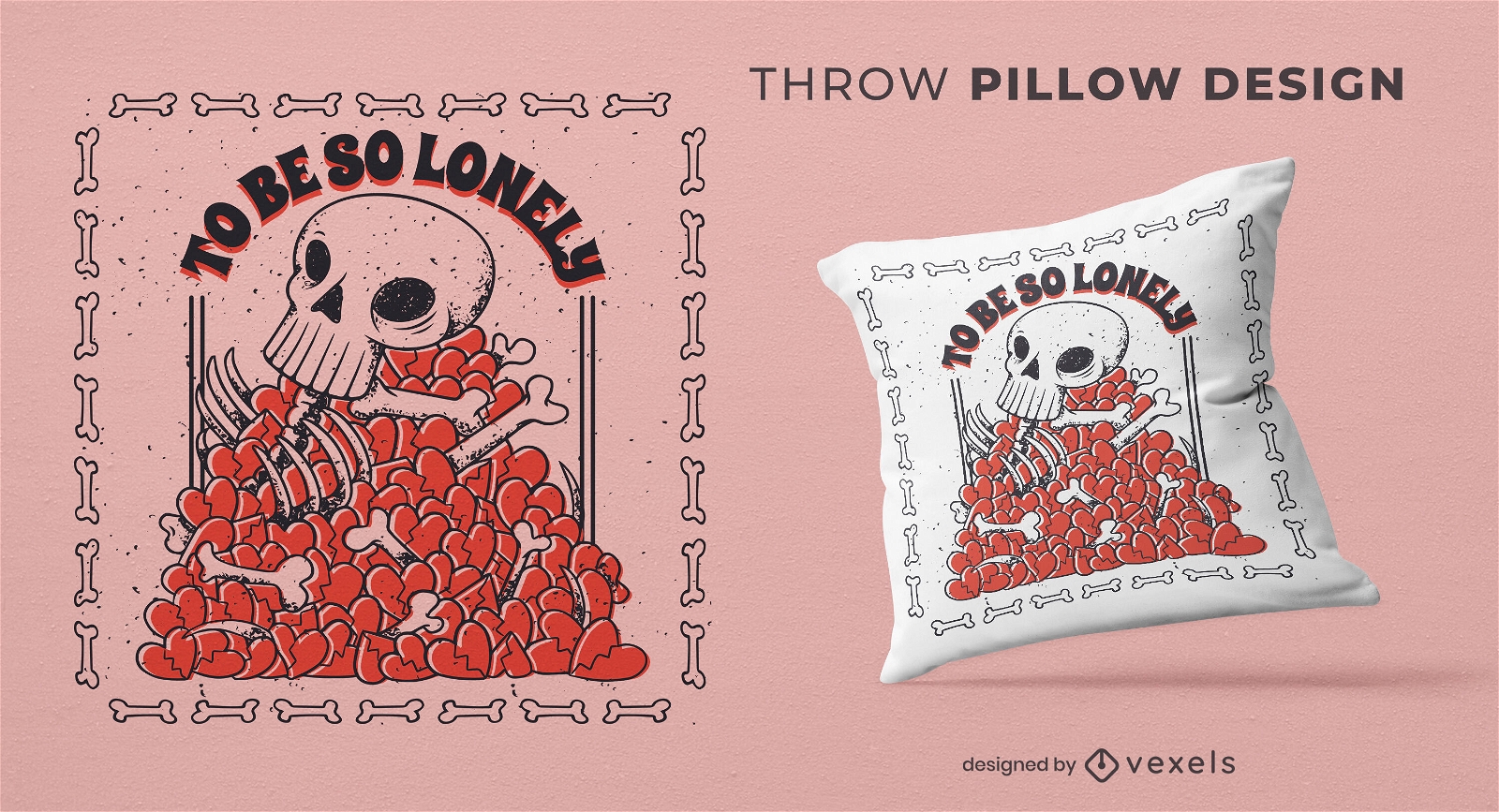 To be so lonely throw pillow design