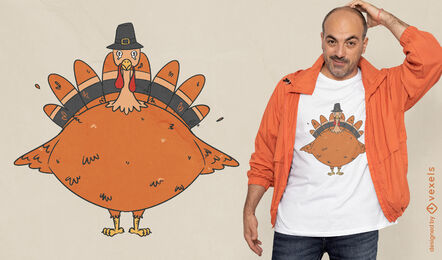 Truthahn-Tier-Erntedank-T-Shirt-Design