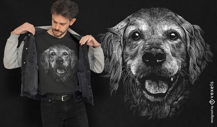 Golden Retriever Hund realistisches T-Shirt PSD