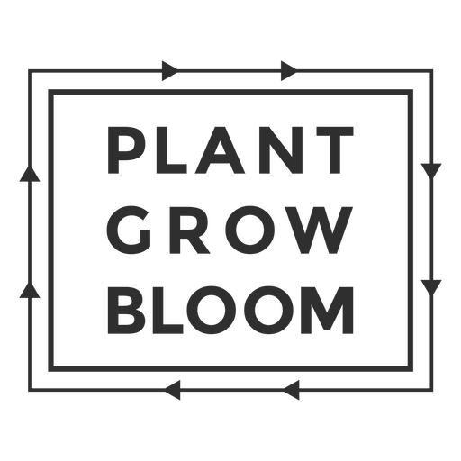 Quadro de cartas com a mensagem Plant grow bloom Desenho PNG