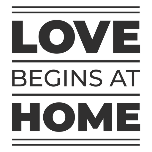 Tablero de cartas con el mensaje El amor comienza en casa Diseño PNG