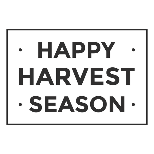 Placa de carta com a mensagem Feliz temporada de colheita Desenho PNG