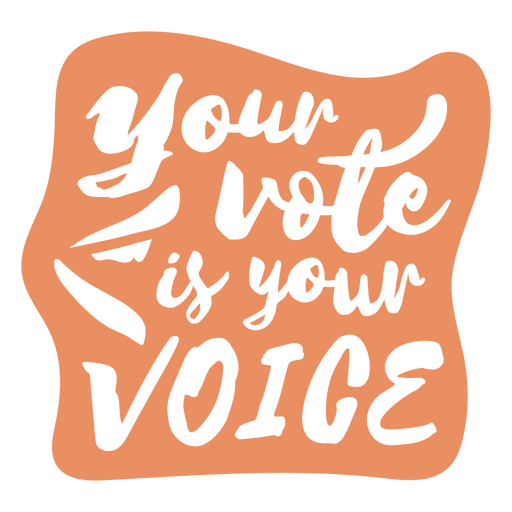 Etiqueta con la cita Tu voto es tu voz Diseño PNG