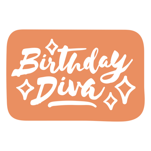 Etiqueta con la cita Cumpleaños diva Diseño PNG