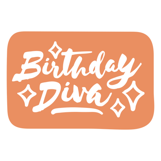 Label featuring the quote Birthday diva PNG Design