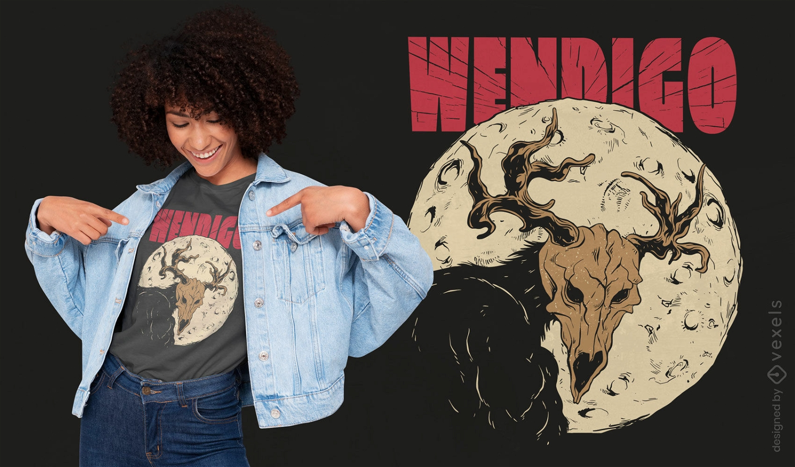 Wendigo-Monster-Halloween-T-Shirt-Design