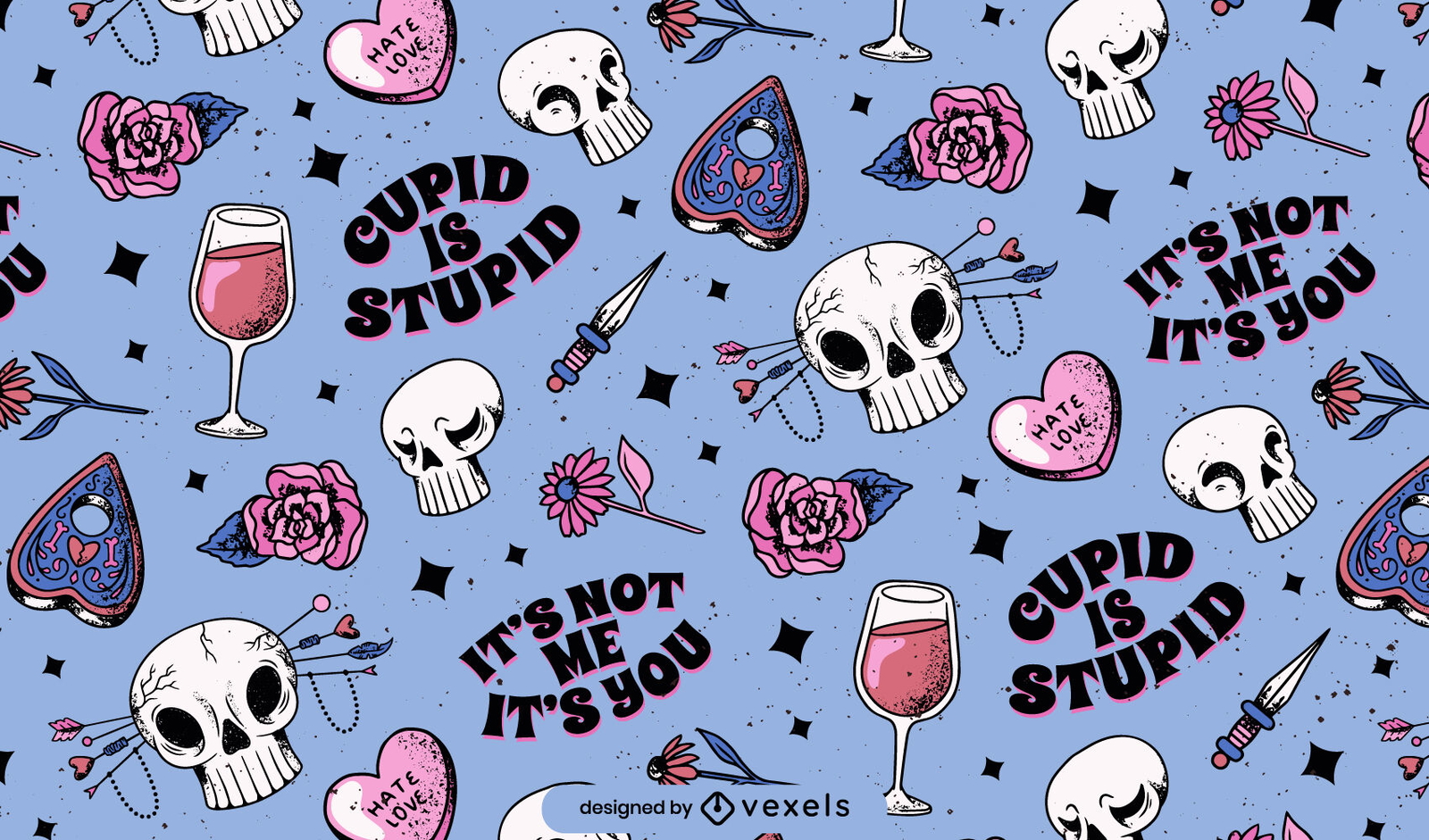 Anti Valentine's day pattern design