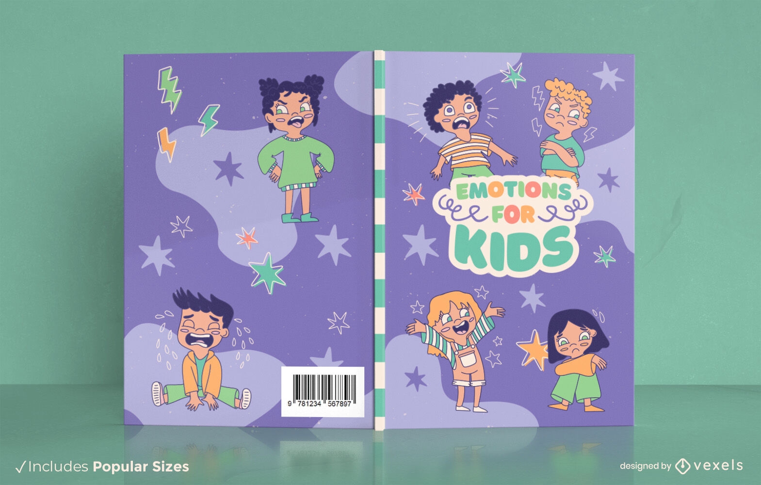 Design de capa de livro infantil expressivo