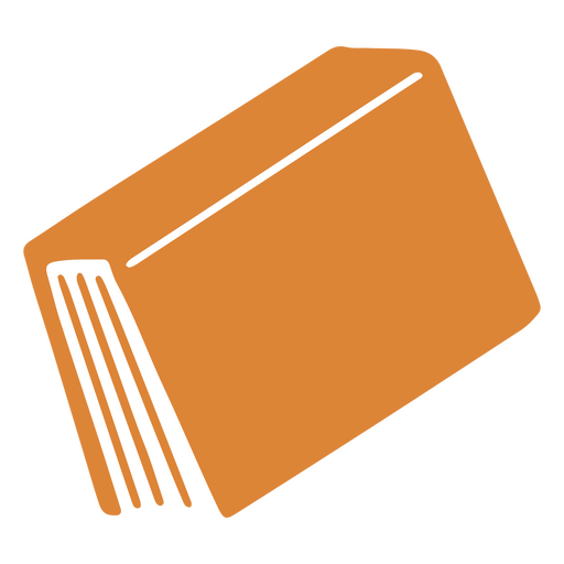 Icono de libro en color naranja Diseño PNG