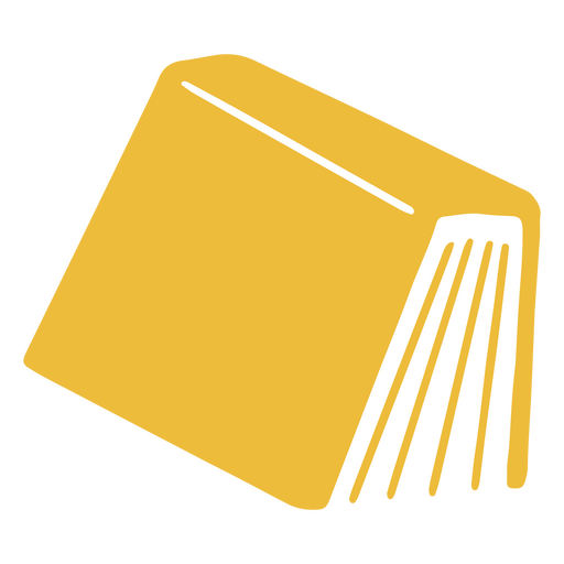 Book icon in yellow color PNG Design