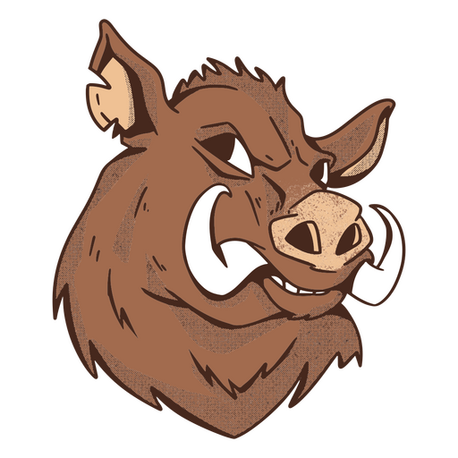 Fierce boar cartoon PNG Design