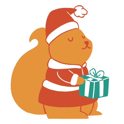 Weihnachtseichhörnchen-Cartoon PNG-Design