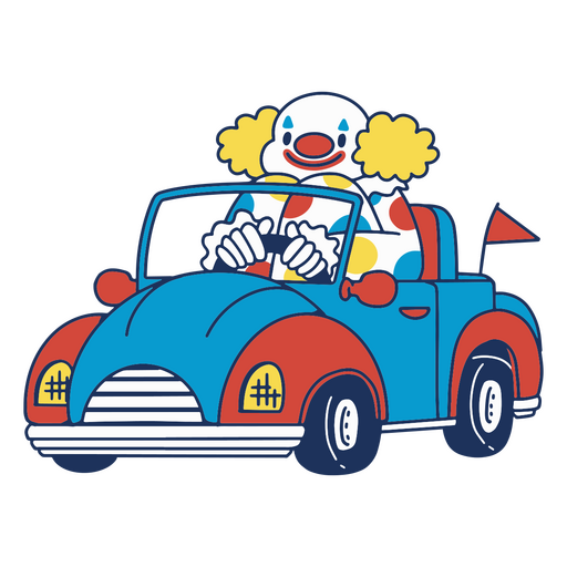 Clown, der ein Auto f?hrt PNG-Design