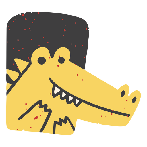 Cute crocodile in a nocturne frame PNG Design