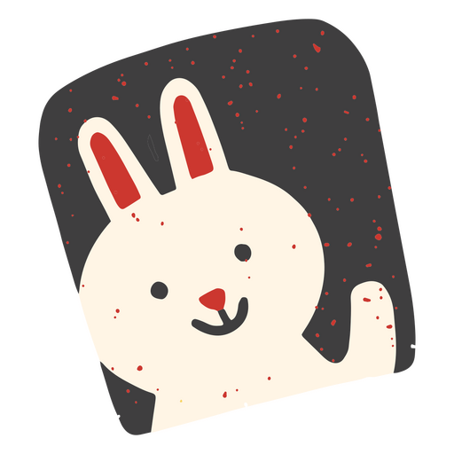 Cute rabbit in a nocturne frame PNG Design