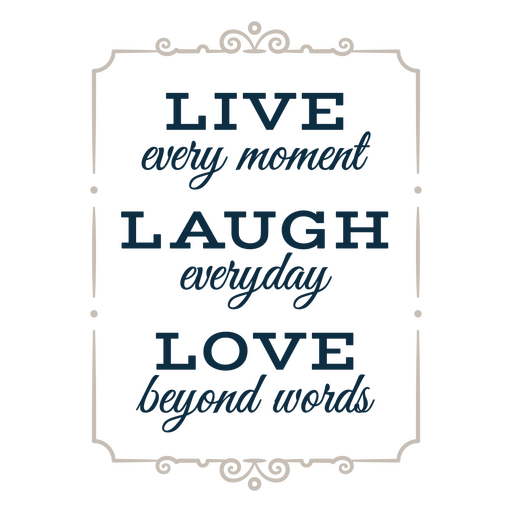 Live laugh love french style quote PNG Design