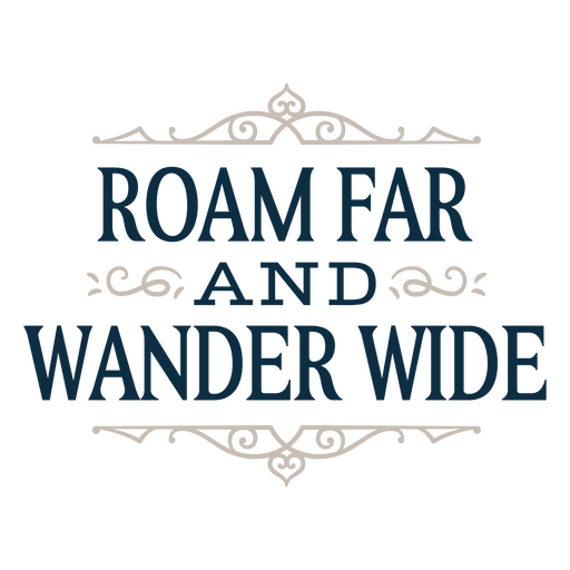 The logo for room far and wander wide PNG Design