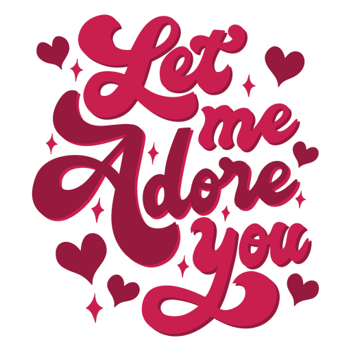 Cita de letras de San Valentín te adoro Diseño PNG