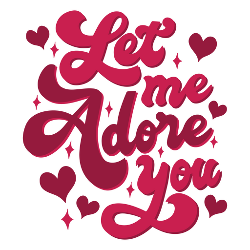 Valentine's lettering quote adore you PNG Design