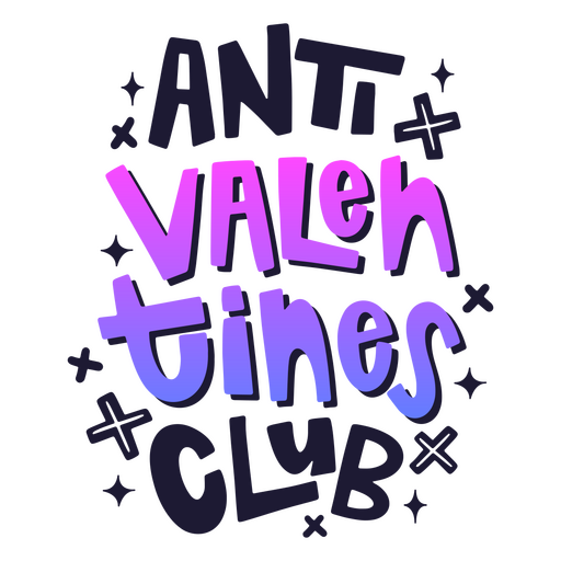 Cita de letras del club anti san valentín Diseño PNG