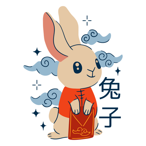 Chinese new year rabbit cartoon PNG Design