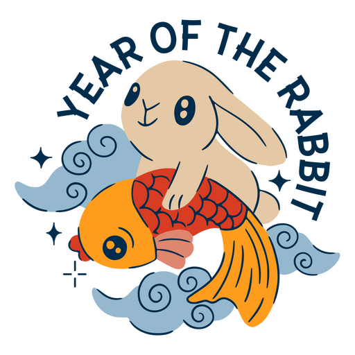 Cute rabbit celebrating Year of the Rabbit PNG Design