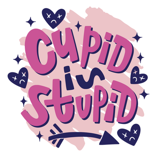 Citação anti-dia dos namorados Cupido é estúpido Desenho PNG