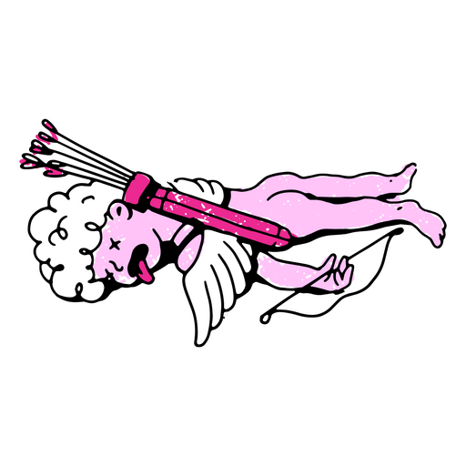 Cupid fallen to the ground PNG Design