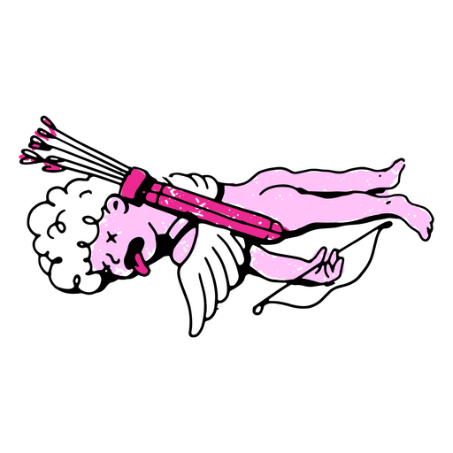 Cupido caído al suelo Diseño PNG