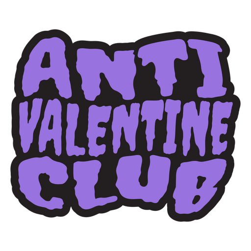 Club contra San Valentín Diseño PNG