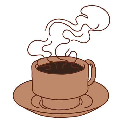 Amerikanischer Kaffee-Farbstrich dampfend PNG-Design