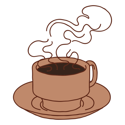 Curso de cor de café americano fumegante Desenho PNG