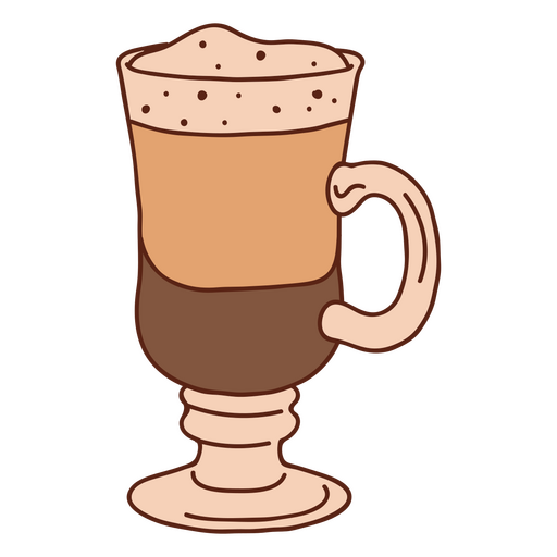 Cappuccino color stroke cup PNG Design