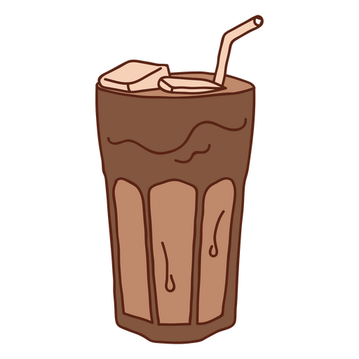 Vidro de traço de cor de café gelado Desenho PNG