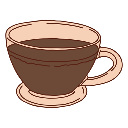 American cup of coffee color stroke PNG Design