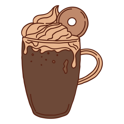 Creme de traço de cor de café gelado Desenho PNG