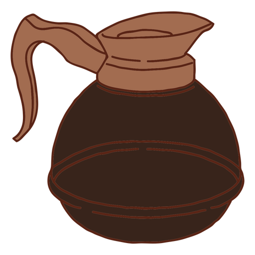 American coffee pot color stroke PNG Design
