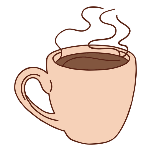 Curso de cor de xícara de café quente cheio de vapor Desenho PNG