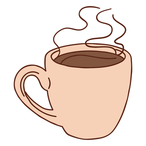 Taza de caf? caliente trazo de color humeante Diseño PNG