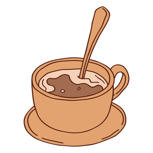 Curso de cor de café batido Desenho PNG