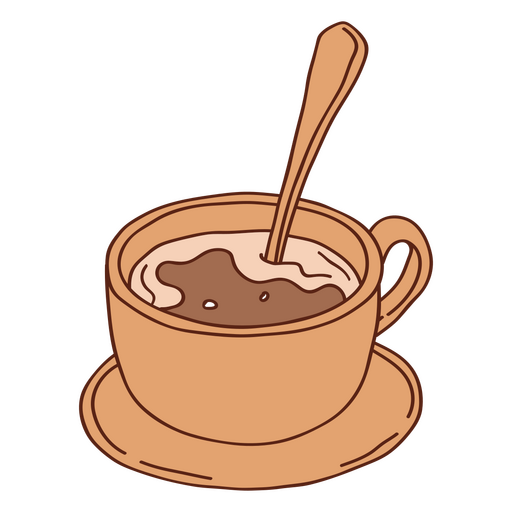 Whipped coffee color stroke PNG Design