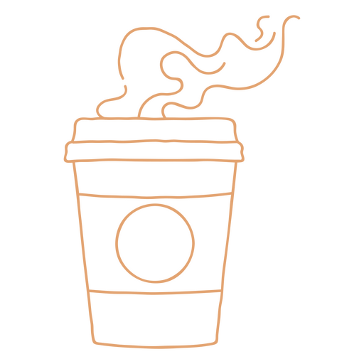 Llevar trazo de café humeante. Diseño PNG