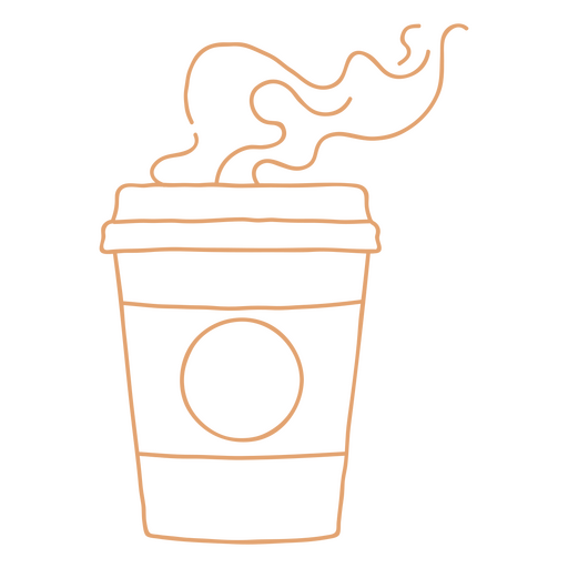 Take away coffee stroke steamy PNG Design
