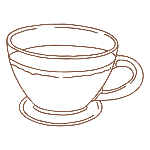 Taza americana de trazo de caf?. Diseño PNG