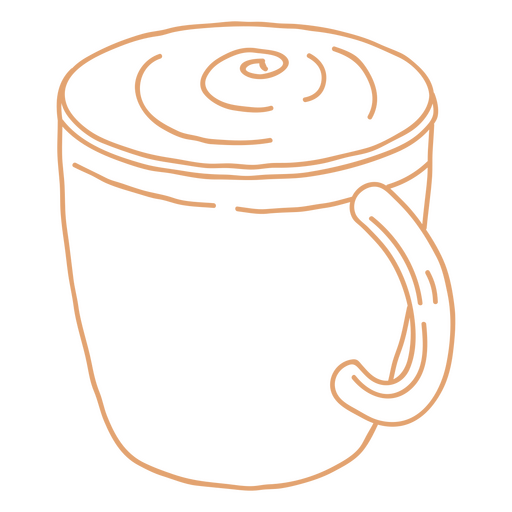Coffee latte stroke cream PNG Design