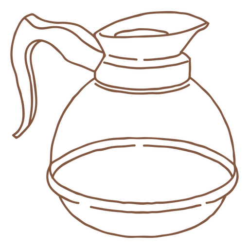 Coffee pot brown stroke PNG Design