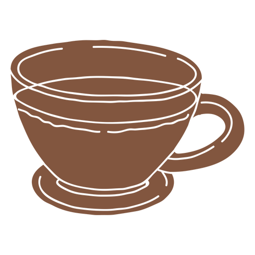 Taza de café de cristal marrón Diseño PNG